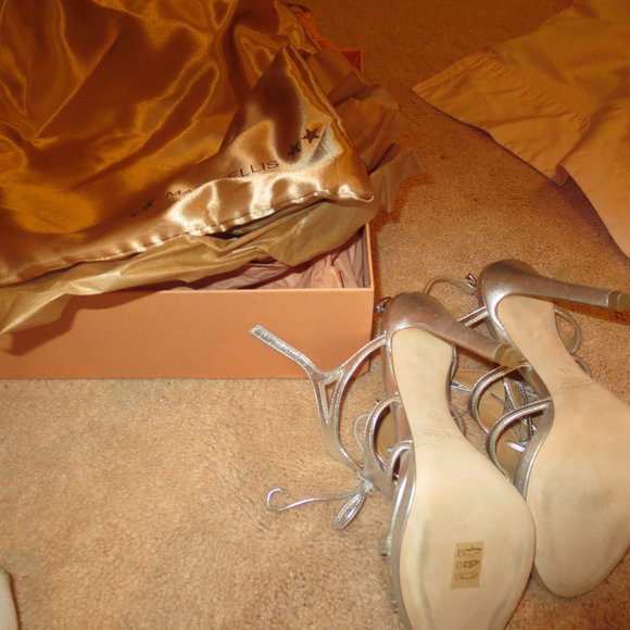 LAST CHANCE  NIB MARC ELLIS Silver Heeled Lace Front Sandals - Picture 6 of 6